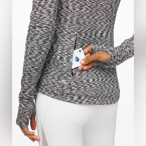 Lululemon Runderful Long Sleeve Spaced Out Space Dye Black White. Size 2 - Picture 3 of 11